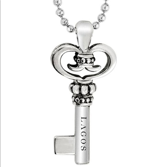 Sterling Silver Key Long Strand Pendant Necklace - Picture 1 of 6